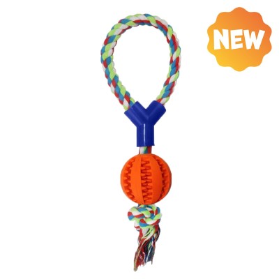 Uniq Παιχνίδι για Σκύλους Οδοντική Μπάλα σε Σχοινί με Γεύση Μέντα 38εκ.