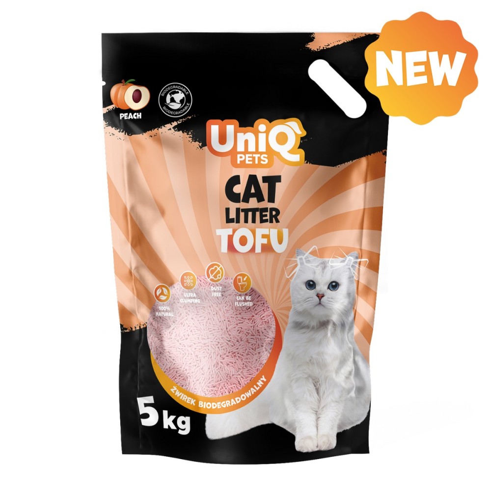 Uniq Pets Βιοδιασπώμενο Τόφου 12 Lt Άμμος Γάτας Ροδάκινο