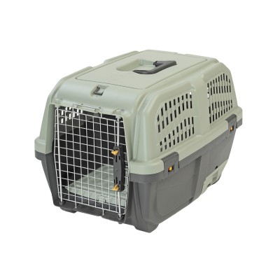 Uniq Pets Κλουβί Μεταφοράς Γάτας Για Ταξίδι Χωρίς Bpa (Δισφαινόλη) Γκρι με Λεκάνη Άμμου Γάτας