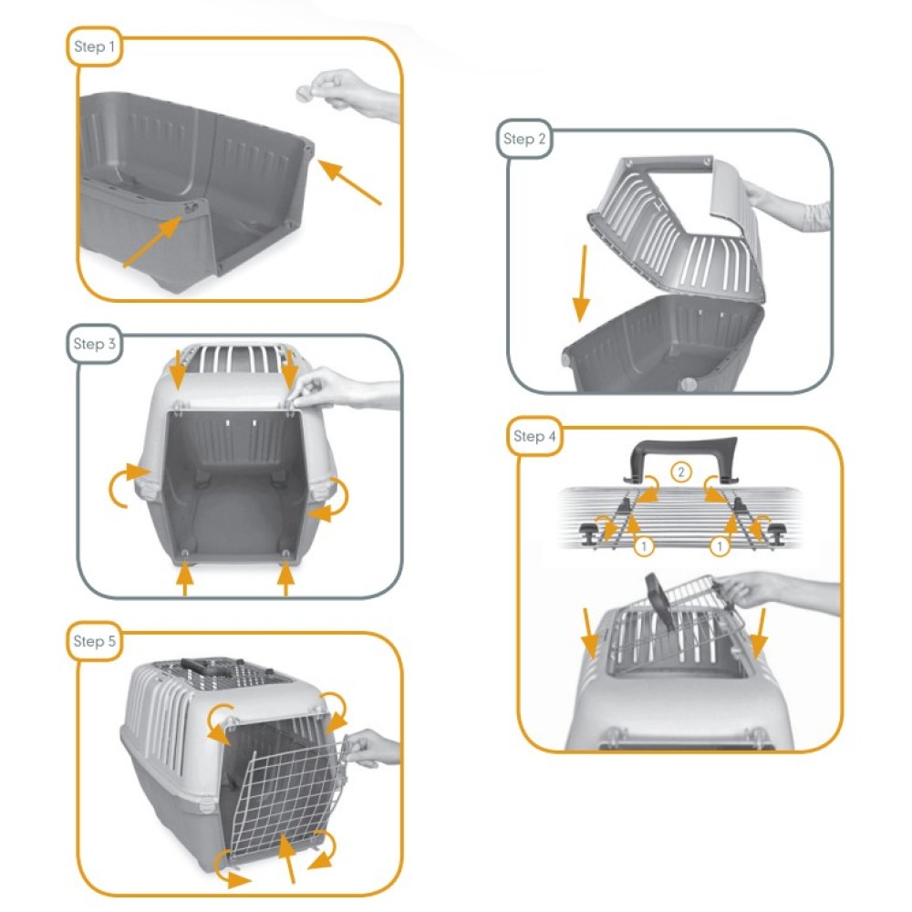 Uniq Pets Κλουβί Μεταφοράς Πρακτικό Μοντέλο 3 Ανοιγόμενο Σκούρο Μπλε