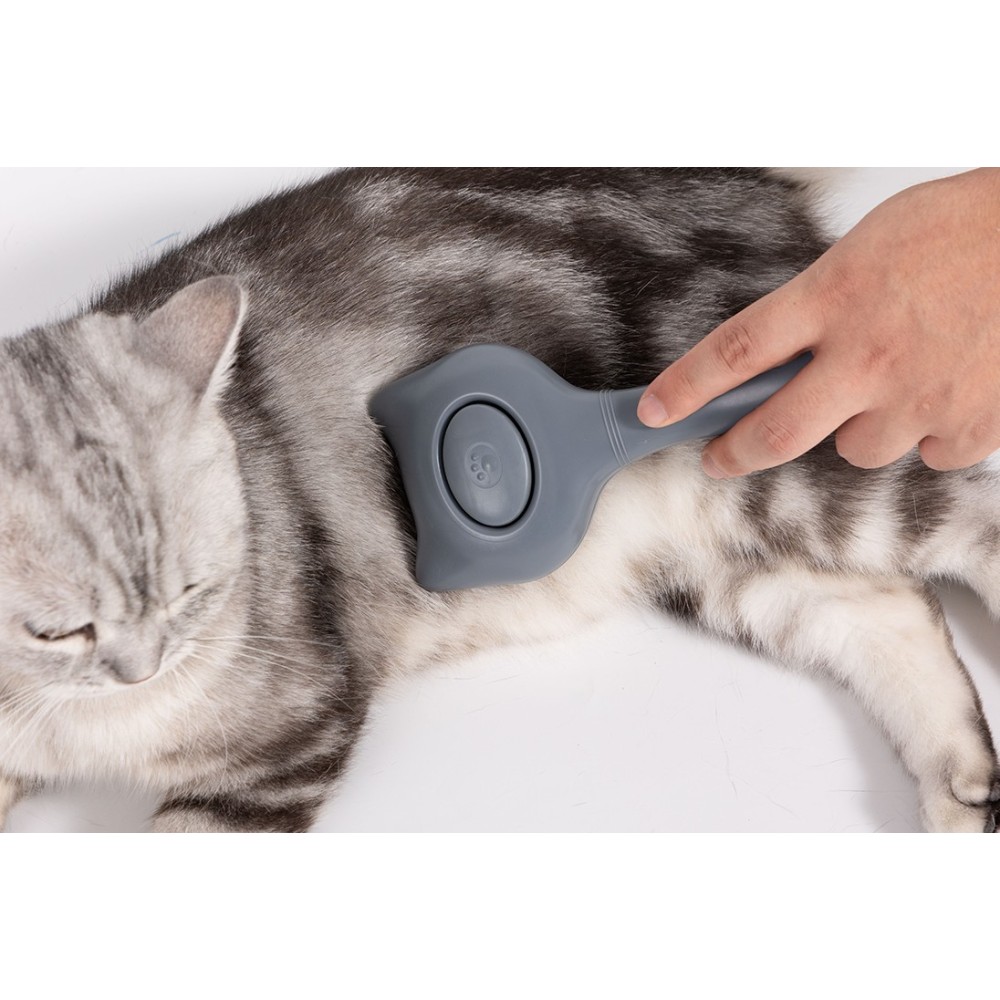 Uniq Pets Χτένα Γάτας Περιποίησης σε Σχήμα Γάτας Γκρι
