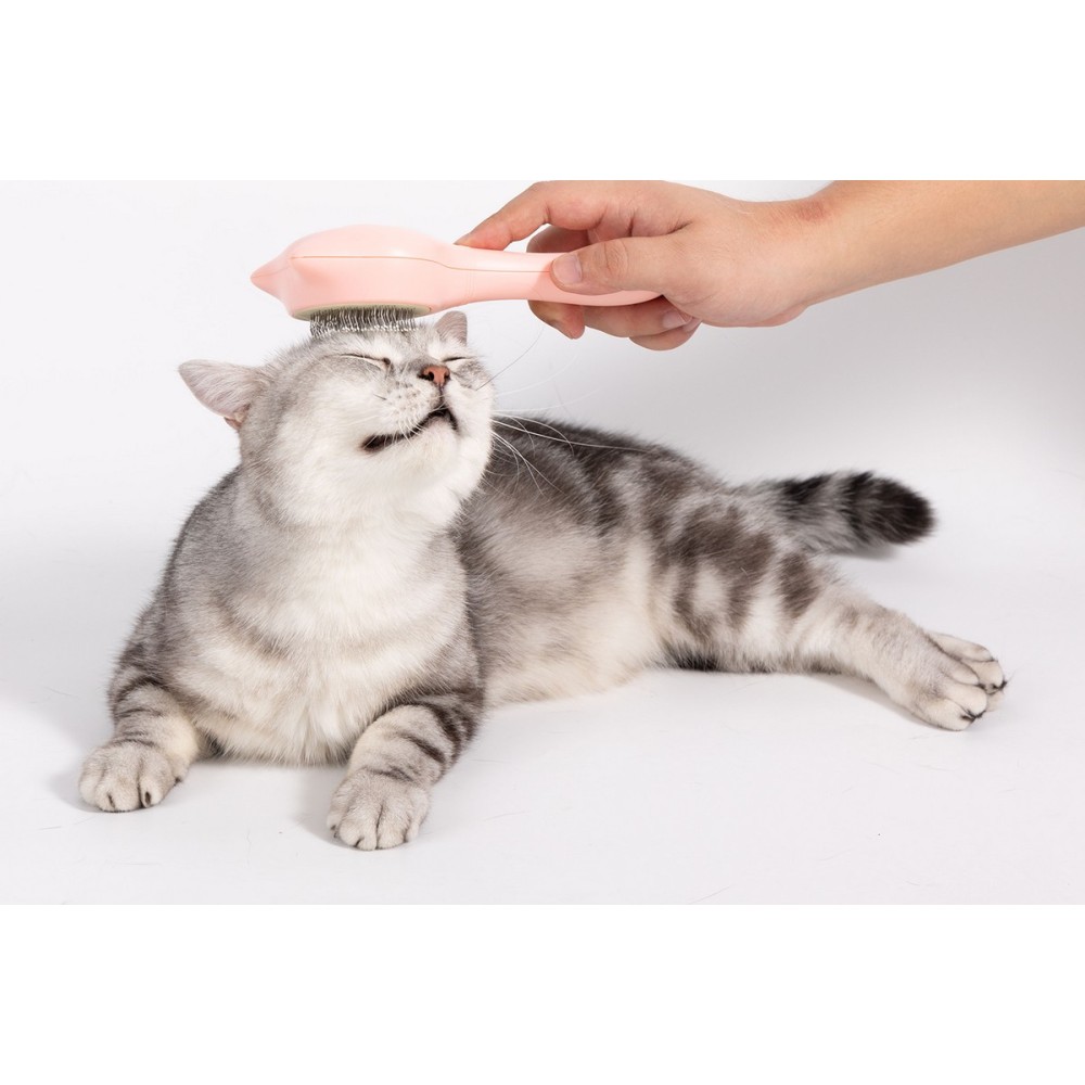 Uniq Pets Χτένα Γάτας Περιποίησης σε Σχήμα Γάτας Ροζ