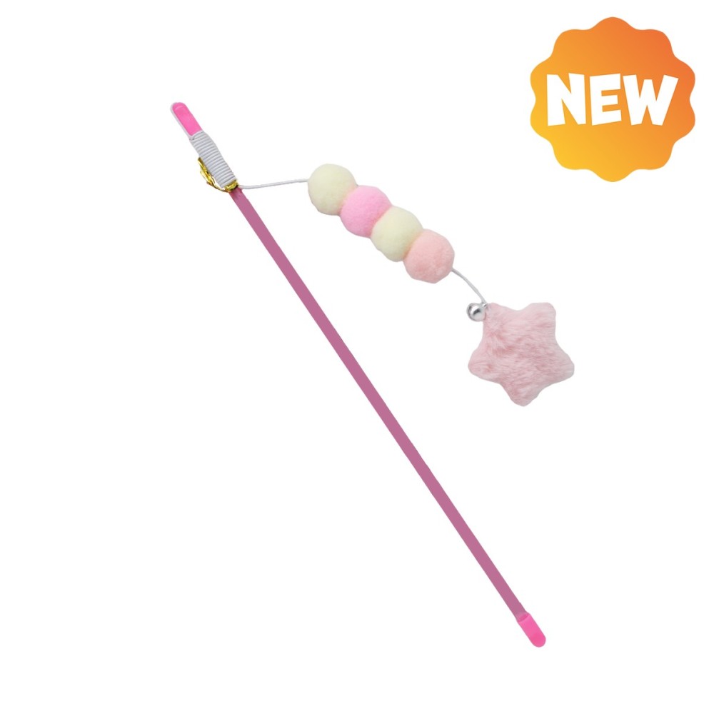 Uniq Pets Παιχνίδι Γάτας Swishy Πλαστική Ράβδος με Σχοινί και Λούτρινο Αστέρι