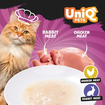 Uniq Yummy Soup 60gr για Γάτες με Κοτόπουλο και Κουνέλι σε Τασάκι 6τμχ