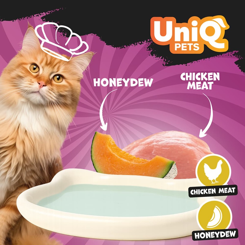 Uniq Delight Shake 60gr για Γάτες με Κοτόπουλο και Πεπόνι σε Τασάκι 6τμχ