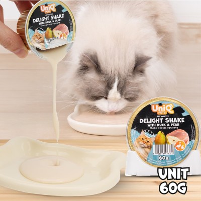 Uniq Delight Shake 60gr για Γάτες με Πάπια και Αχλάδι σε Τασάκι 6τμχ