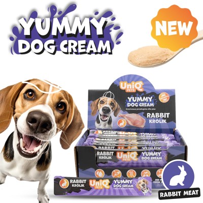Uniq Yummy Dog Cream 15gr για Σκύλους με Κουνέλι 50τμχ