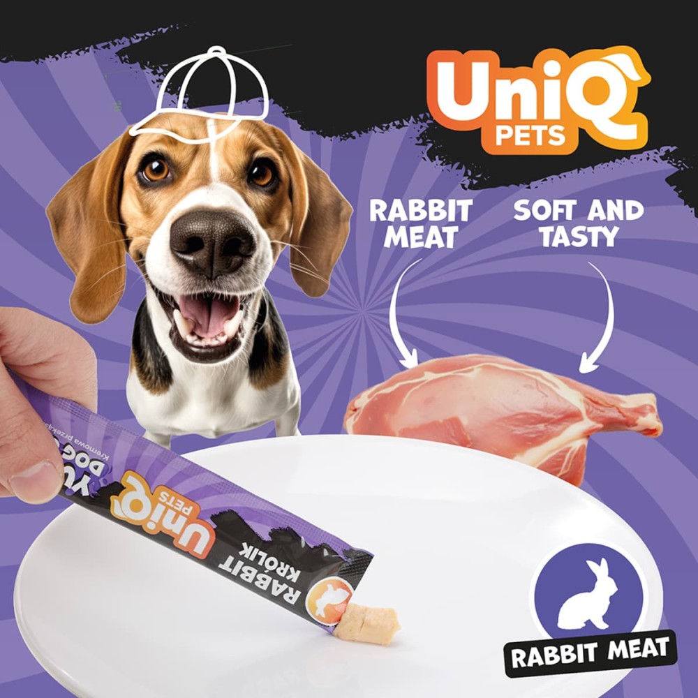 Uniq Yummy Dog Cream 15gr για Σκύλους με Κουνέλι 50τμχ