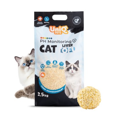 Uniq Pets Βιοδιασπώμενο Τόφου PH Monitoring Biodegradable 6 Lt Άμμος Γάτας Natural