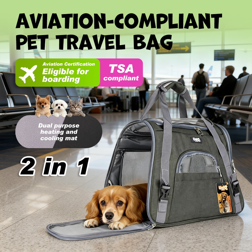 Uniq Τσάντα Μεταφοράς FURTOTE PETVENTURE με Χερούλι Ώμου Πράσινη 45x25x34cm