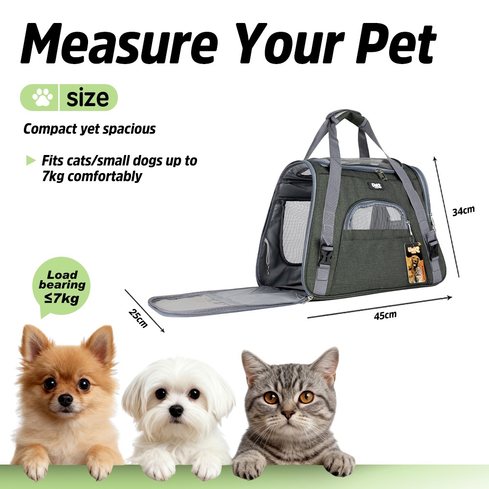 Uniq Τσάντα Μεταφοράς FURTOTE PETVENTURE με Χερούλι Ώμου Πράσινη 45x25x34cm