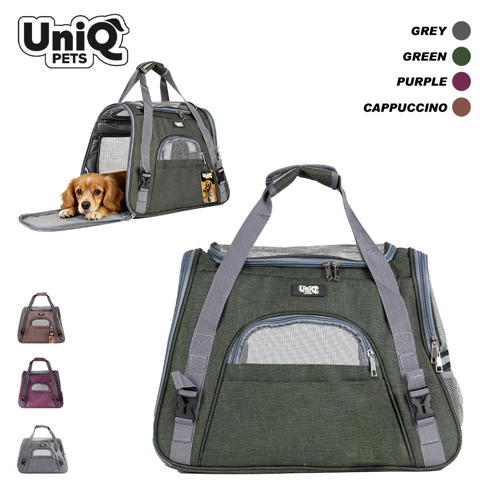 Uniq Τσάντα Μεταφοράς FURTOTE PETVENTURE με Χερούλι Ώμου Πράσινη 45x25x34cm