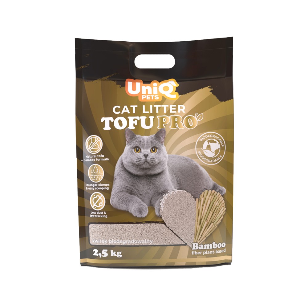 Uniq Pets Βιοδιασπώμενη Tofu Pro 6L Άμμος Γάτας από Ίνες Μπαμπού