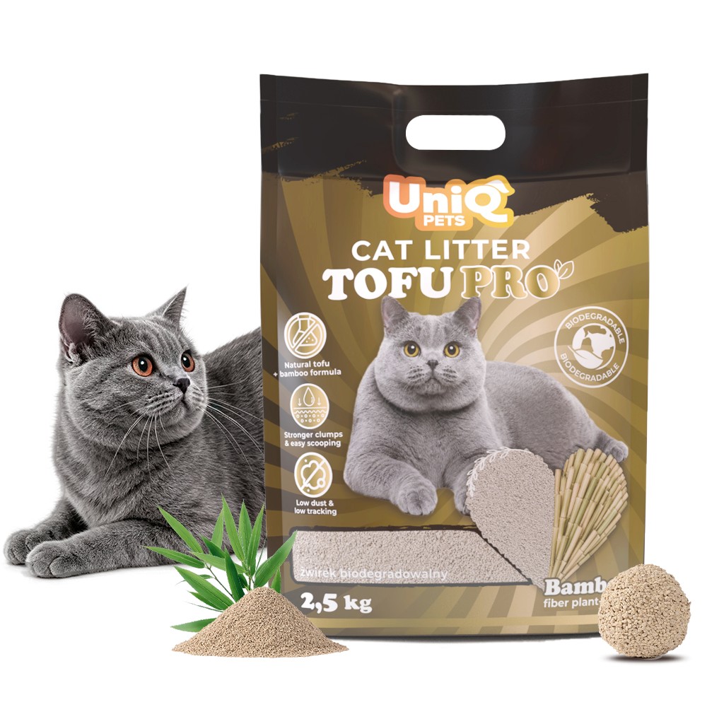 Uniq Pets Βιοδιασπώμενη Tofu Pro 6L Άμμος Γάτας από Ίνες Μπαμπού