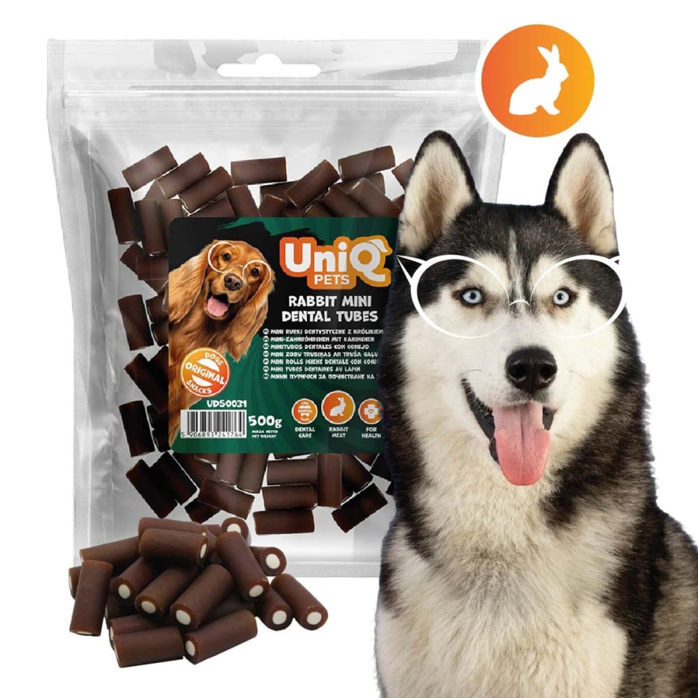 Uniq 500gr Λιχουδιά για Σκύλους Μίνι Οδοντιατρικοί Σωλήνες με Κουνέλι