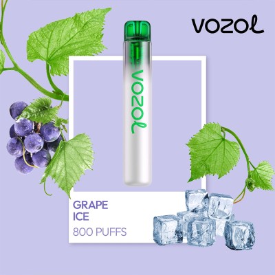 Vozol Neon 800 Vape μιας χρήσης 2ml 2% mg 800 puffs Grape Ice
